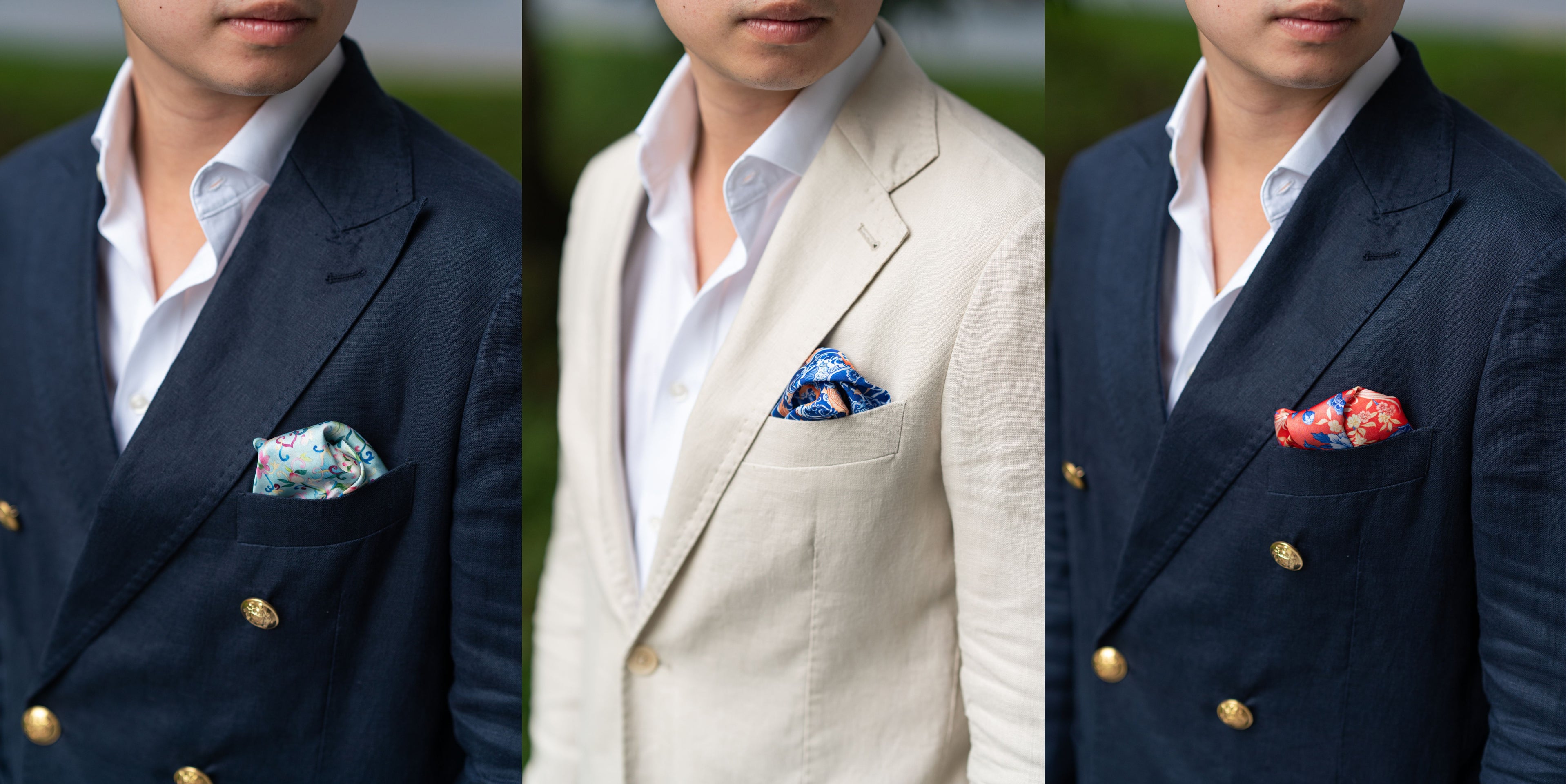 Singlapa corporate gifting collection showcasing elegant silk pocket squares in various designs