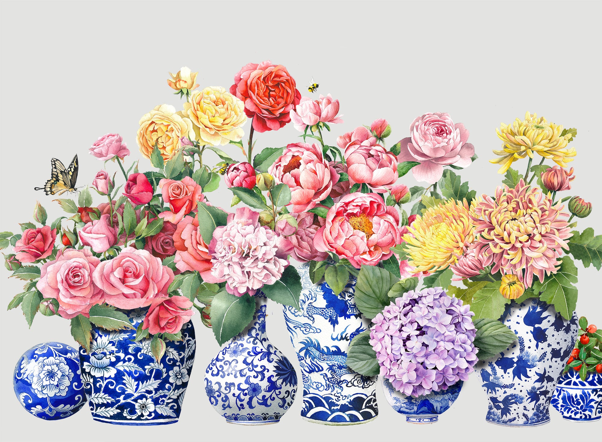 Porcelain with Flowers