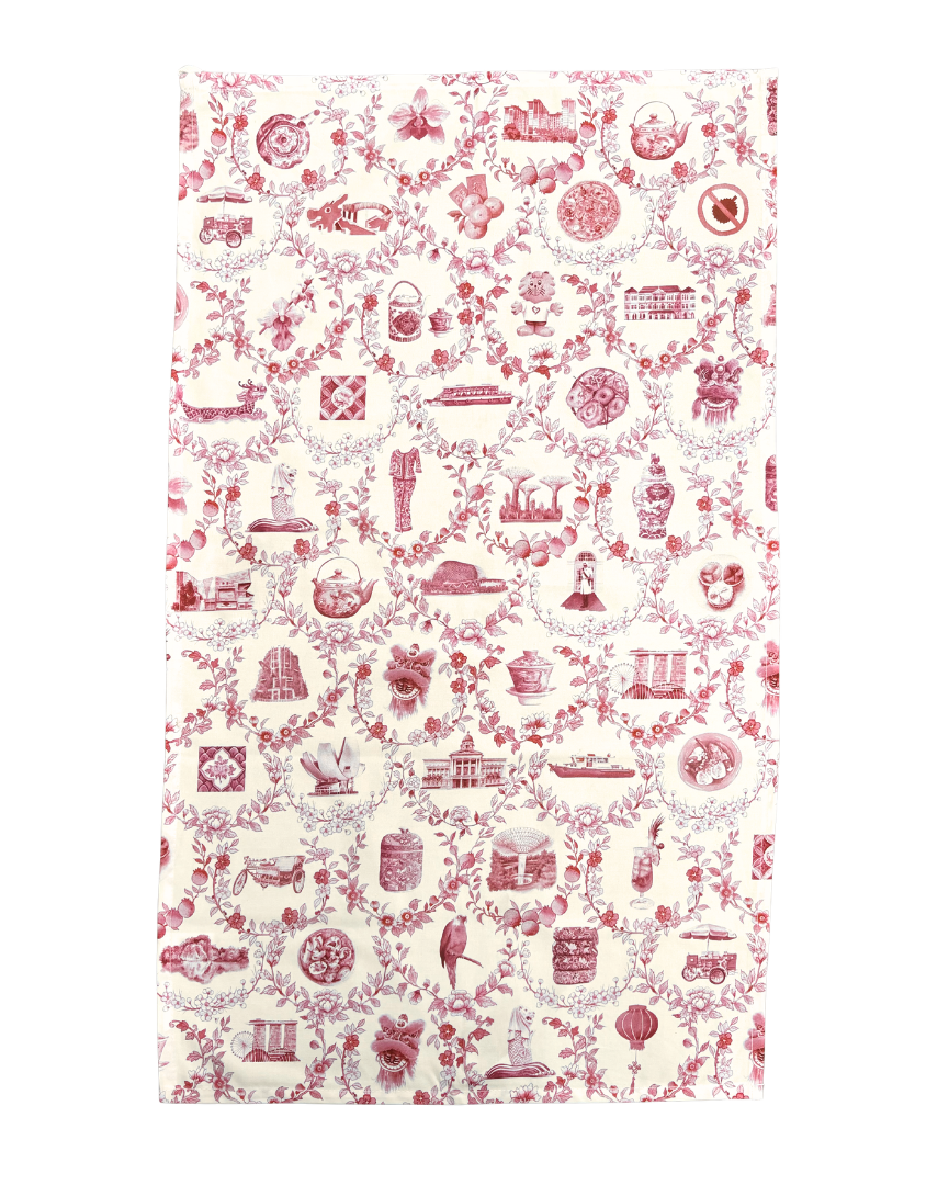 Singapore Icon Red Tea Towel