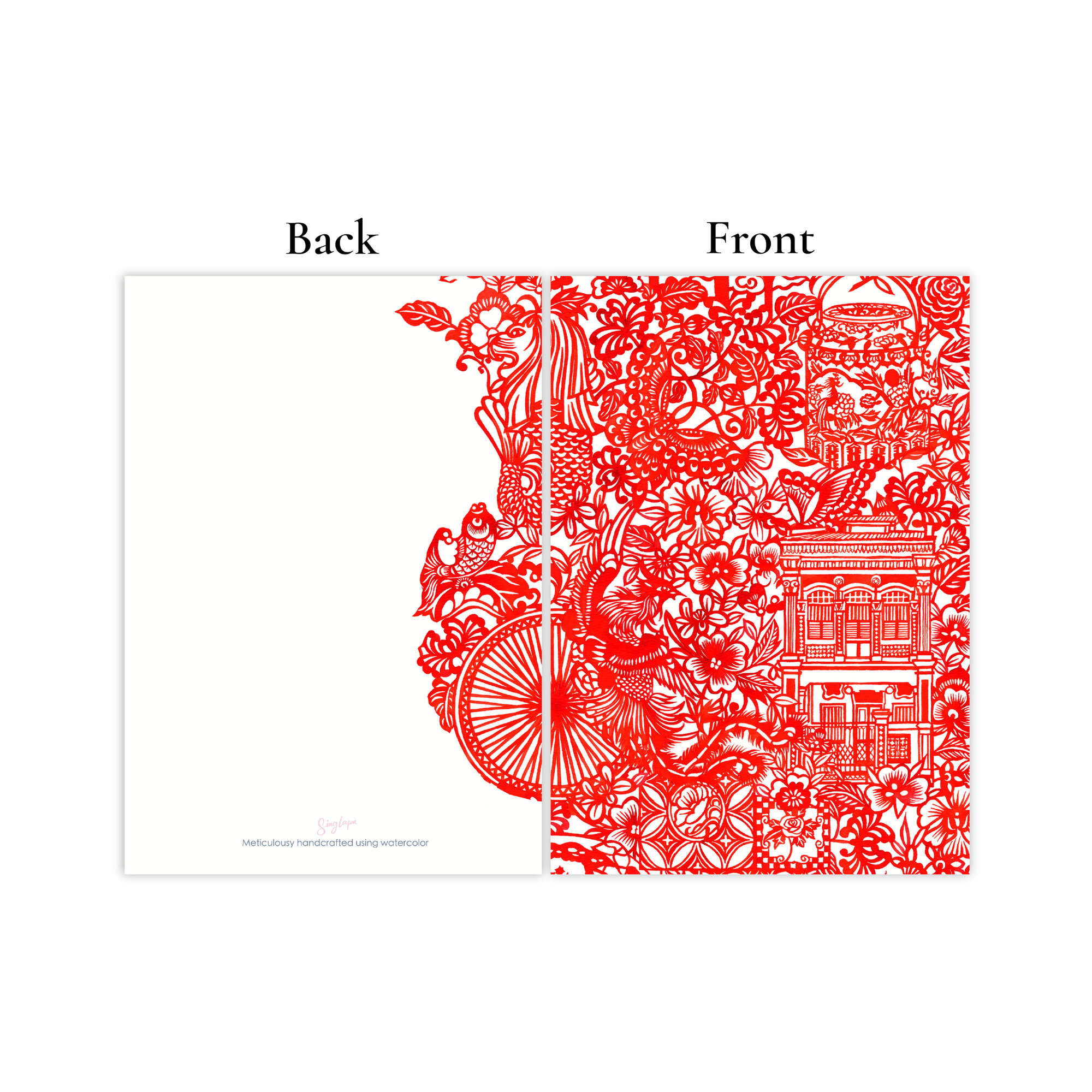 Singapore Papercut Greeting Card