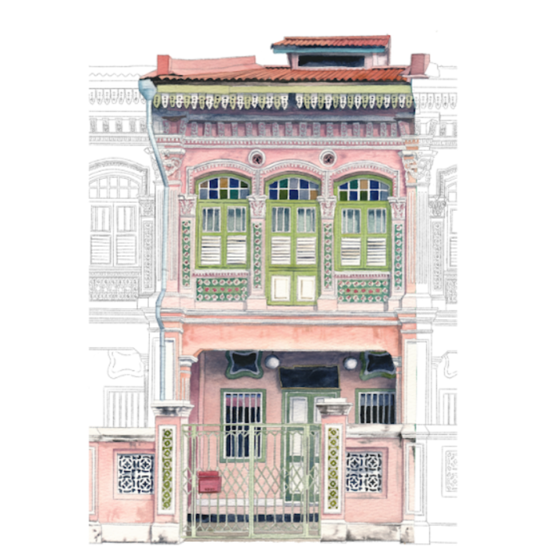 Peranakan Shophouses Stencils (A4 Size)