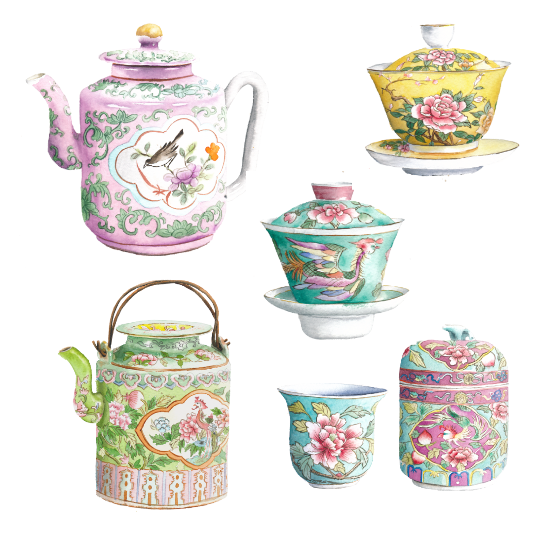 Peranakan Teapot Stencils (A4 Size)
