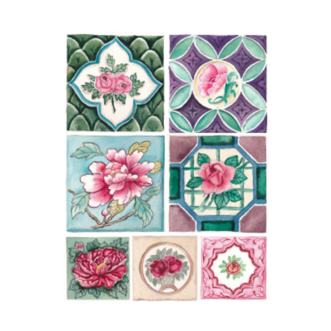 Peranakan Tiles Stencils (A4 Size)