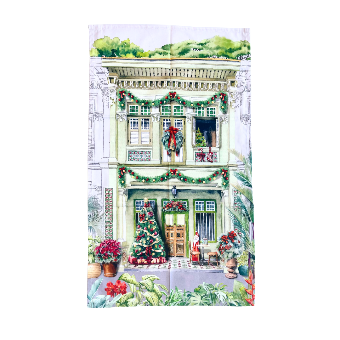 Peranakan Christmas Tea Towel