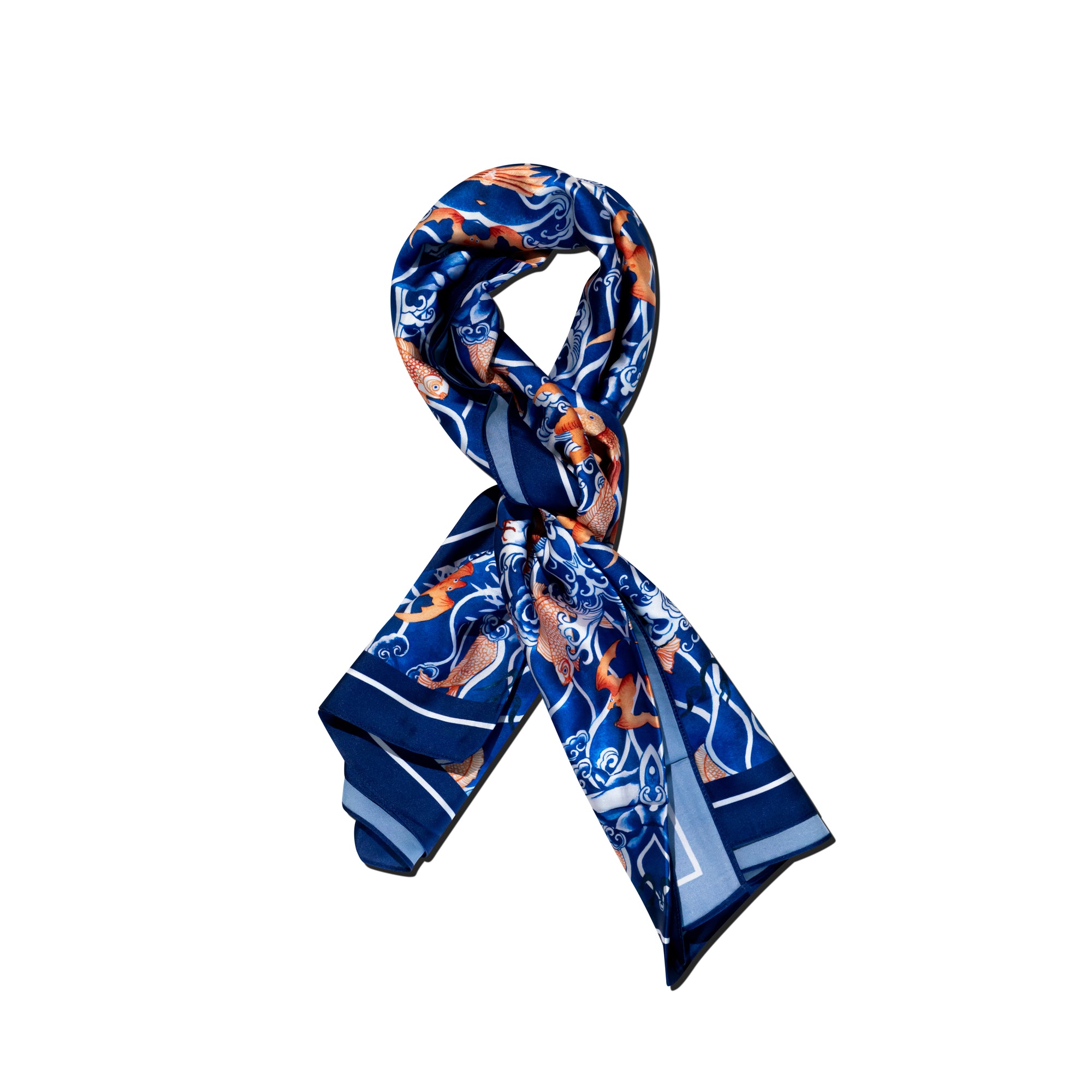 Oriental Wave Silk Scarf