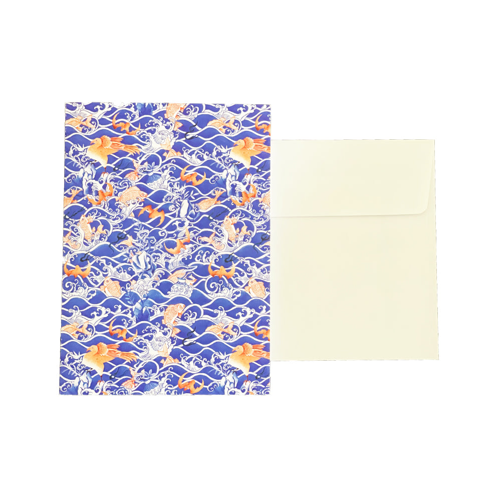 Oriental Wave Greeting Card