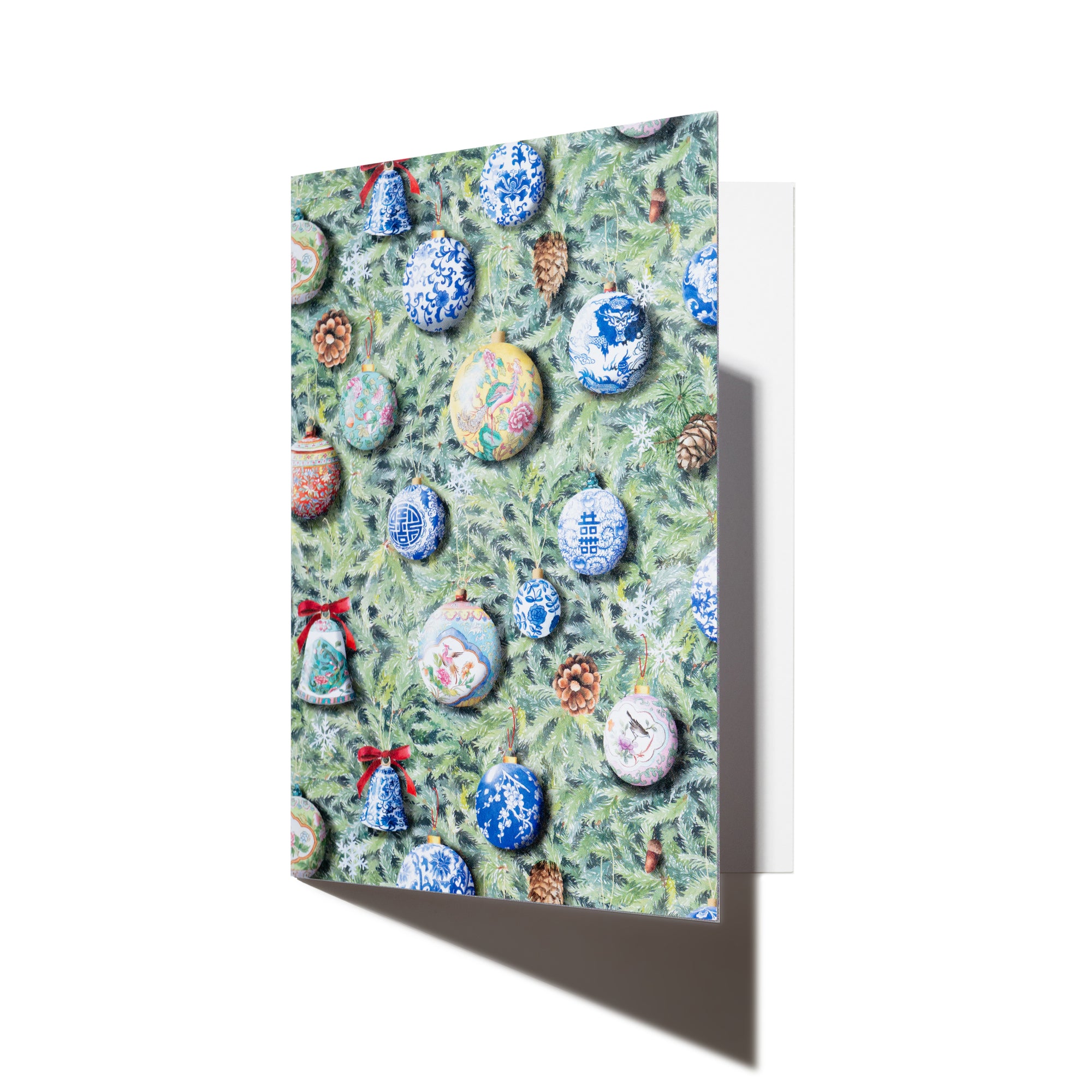 Chinese Porcelain Christmas Ornament Greeting Card
