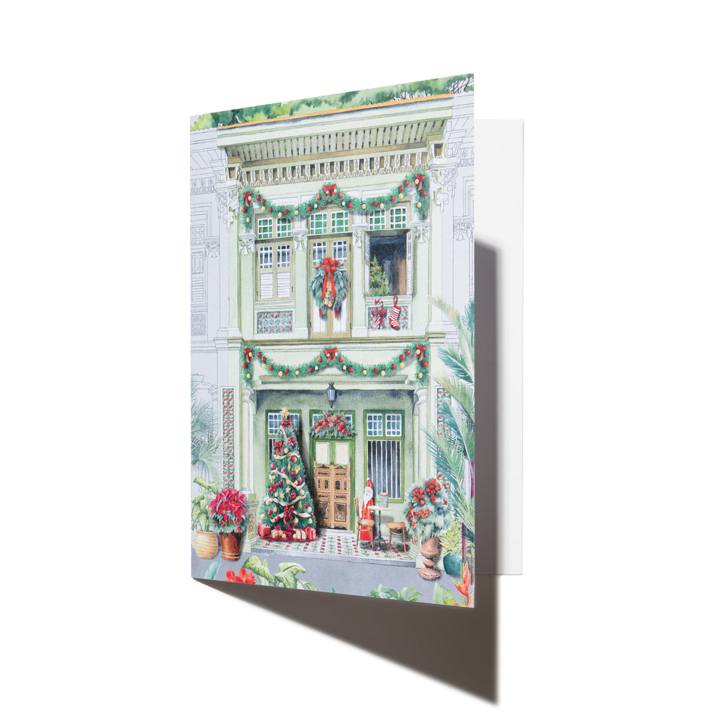 Peranakan Shophouse Christmas Greeting Card