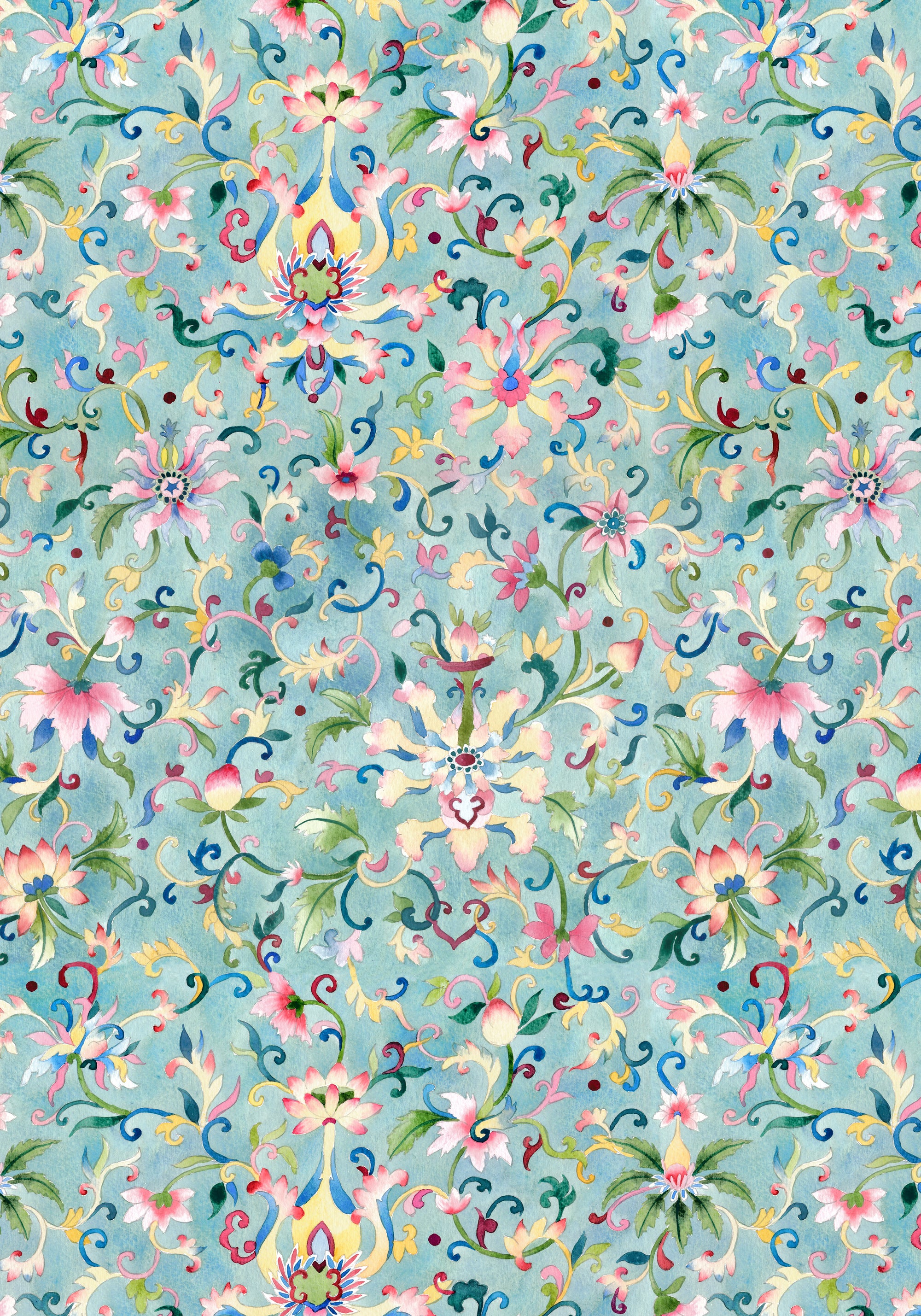 Chinese Floral Silk Scrunchies