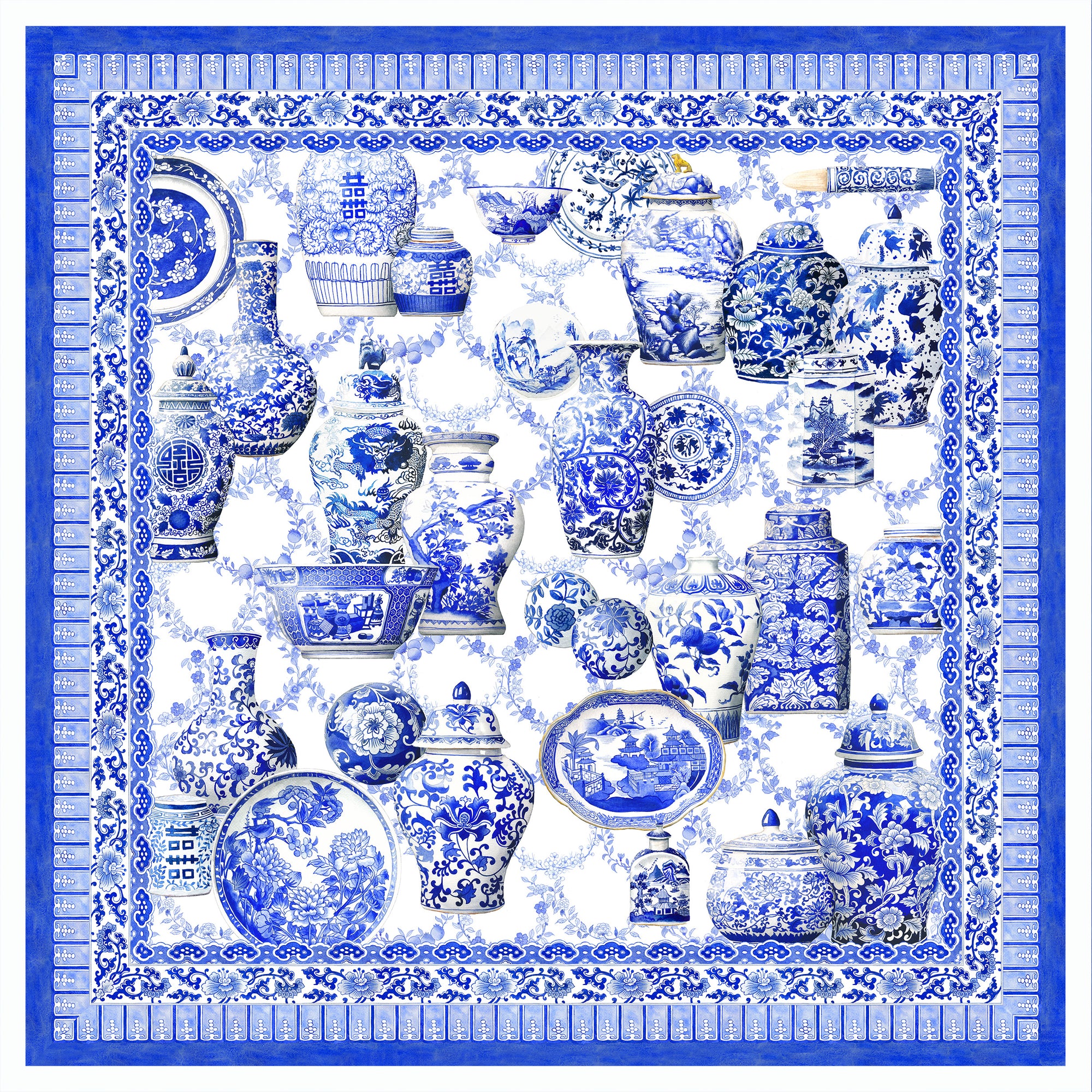 Blue Porcelain Scarf