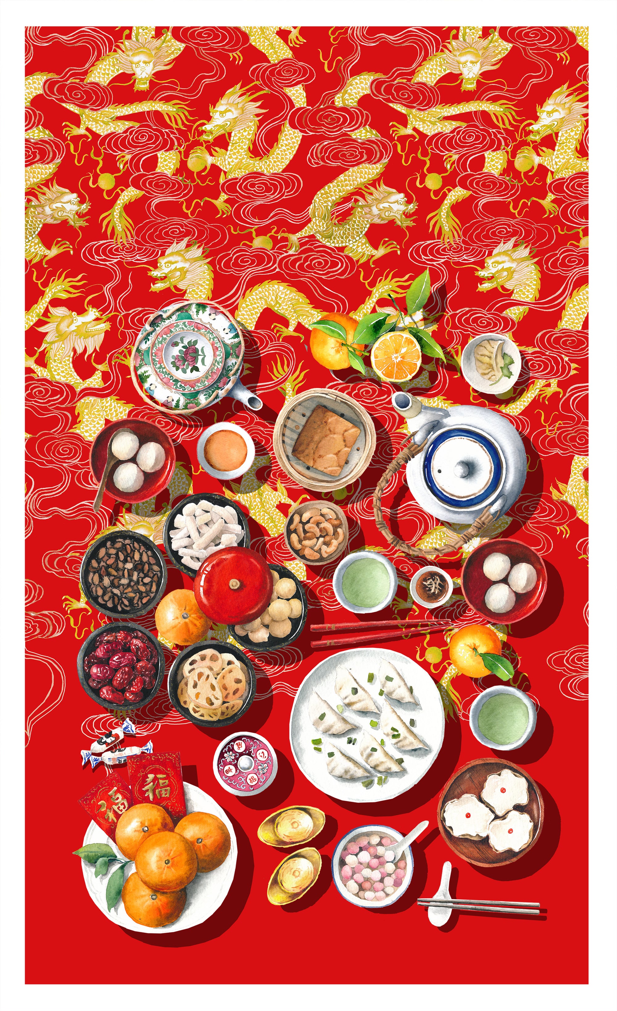 Chinese New Year Tea Towel