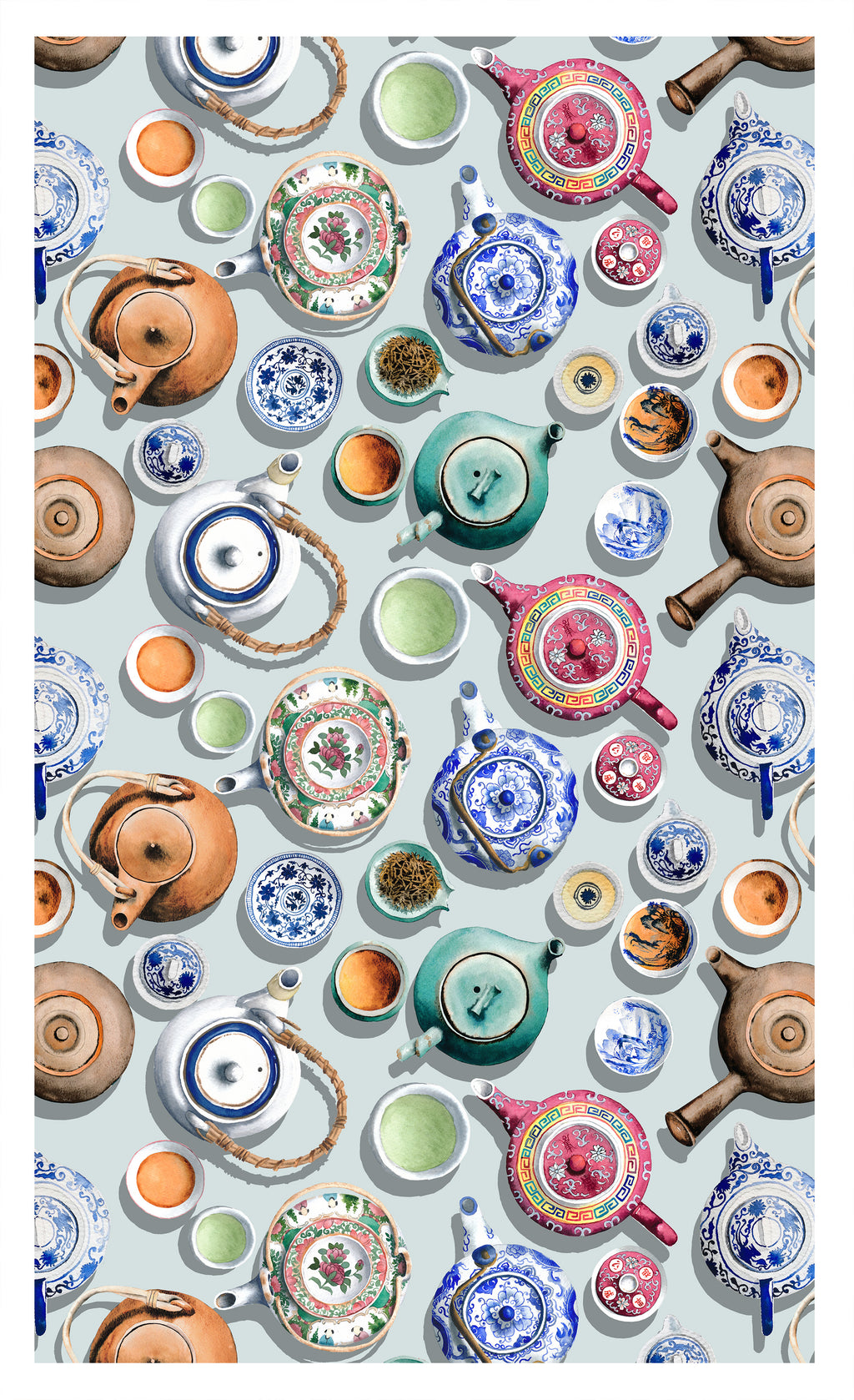 Chinese Teapots Tea Towel
