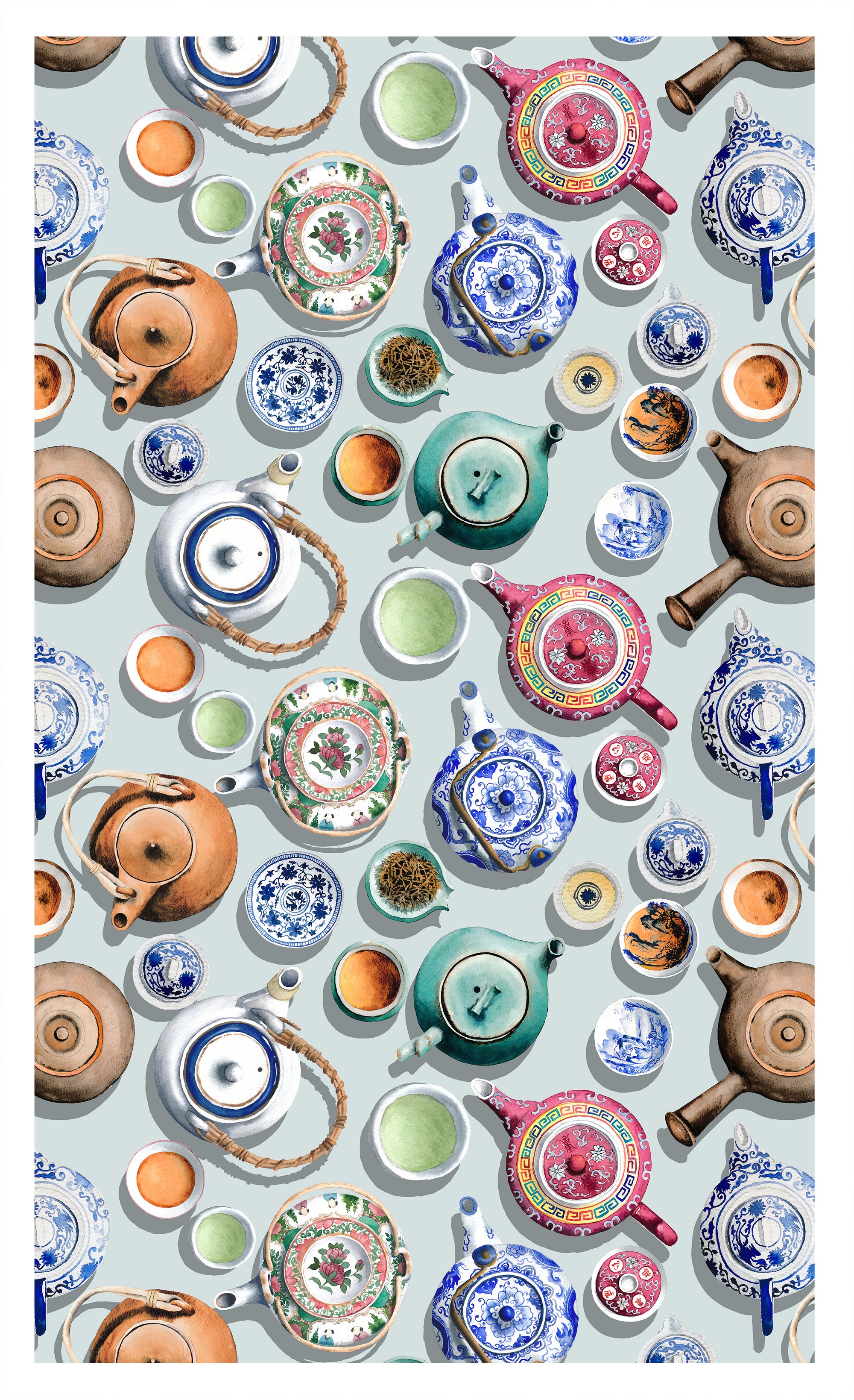 Chinese Teapots Tea Towel