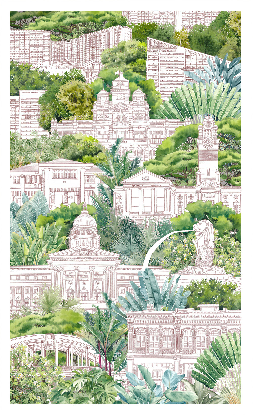 Garden City Tea Towel