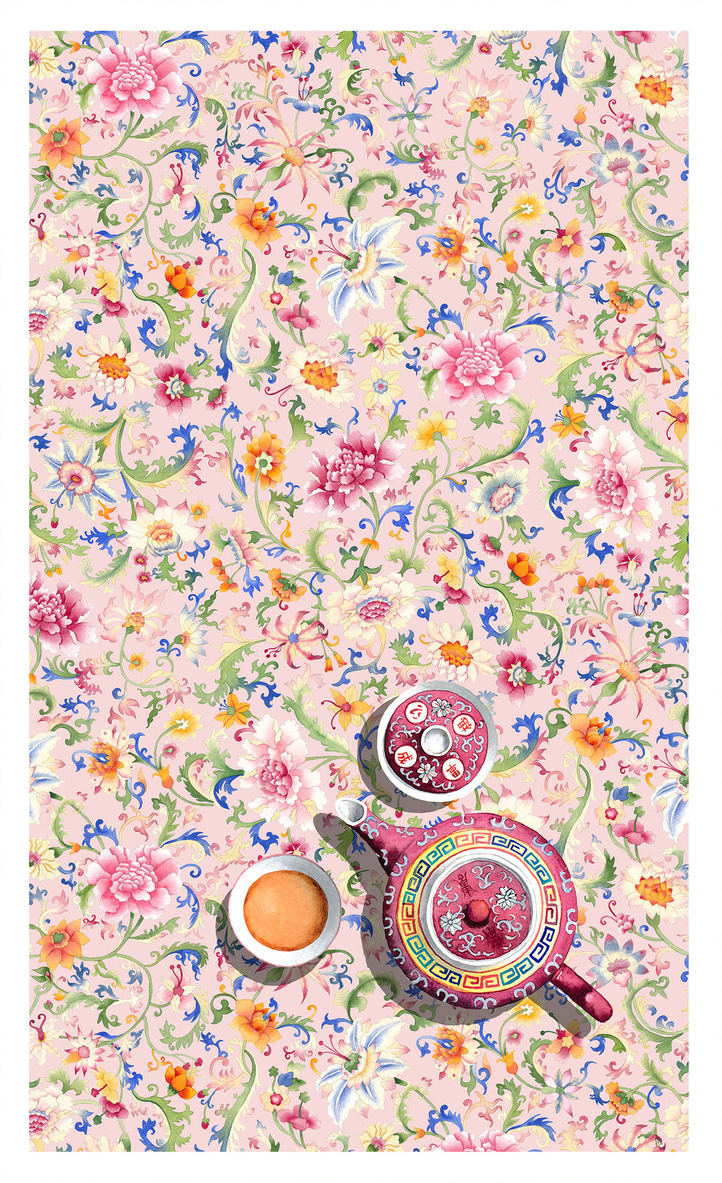 Oriental Spring Tea Towel