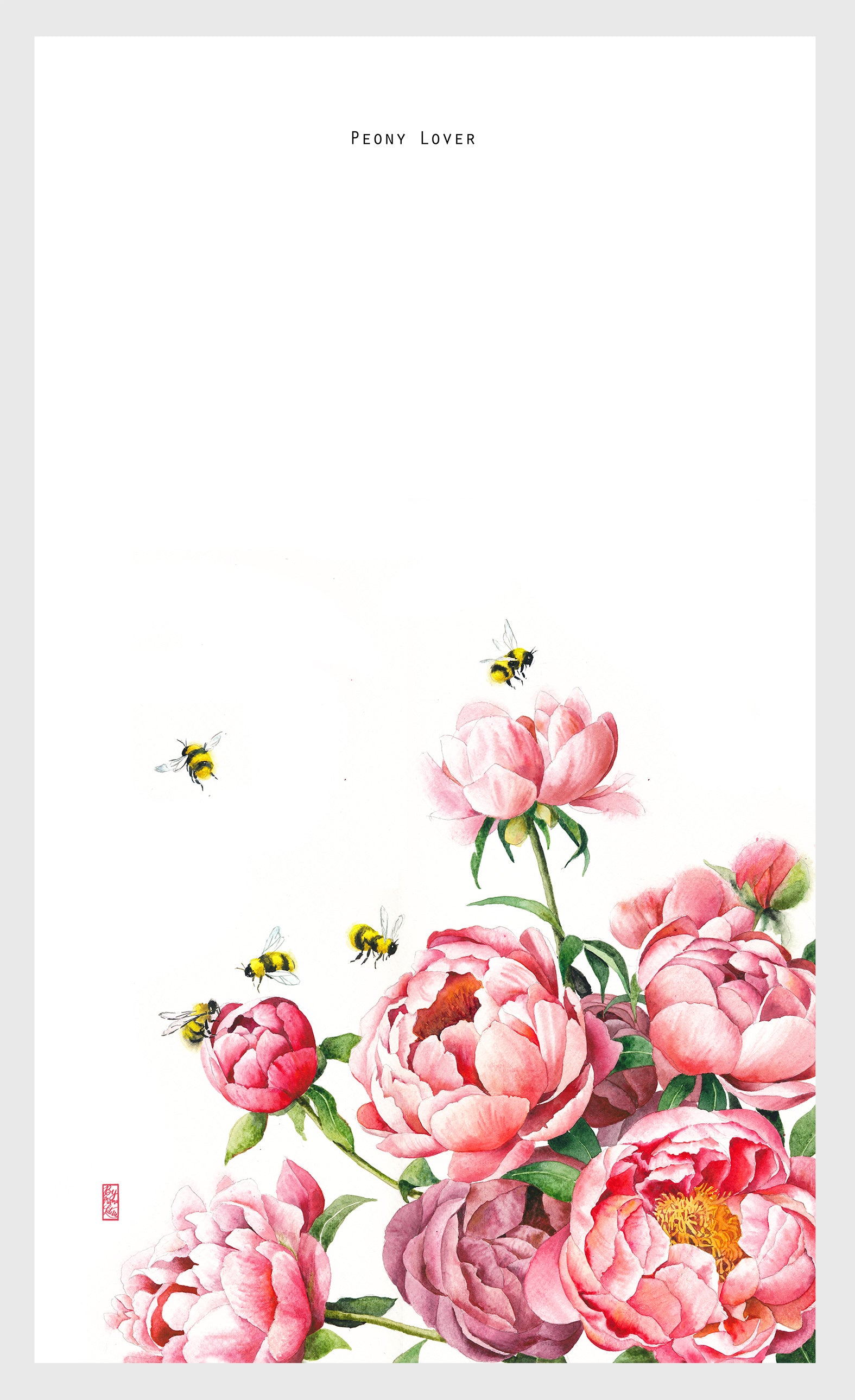 Peony Lover Tea Towel