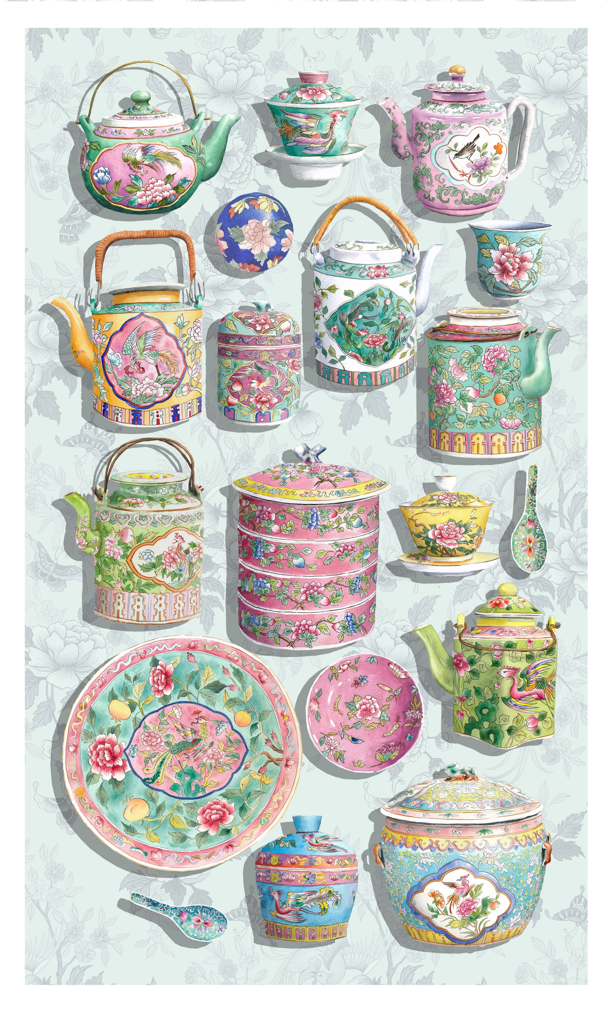 Peranakan Porcelain Tea Towel