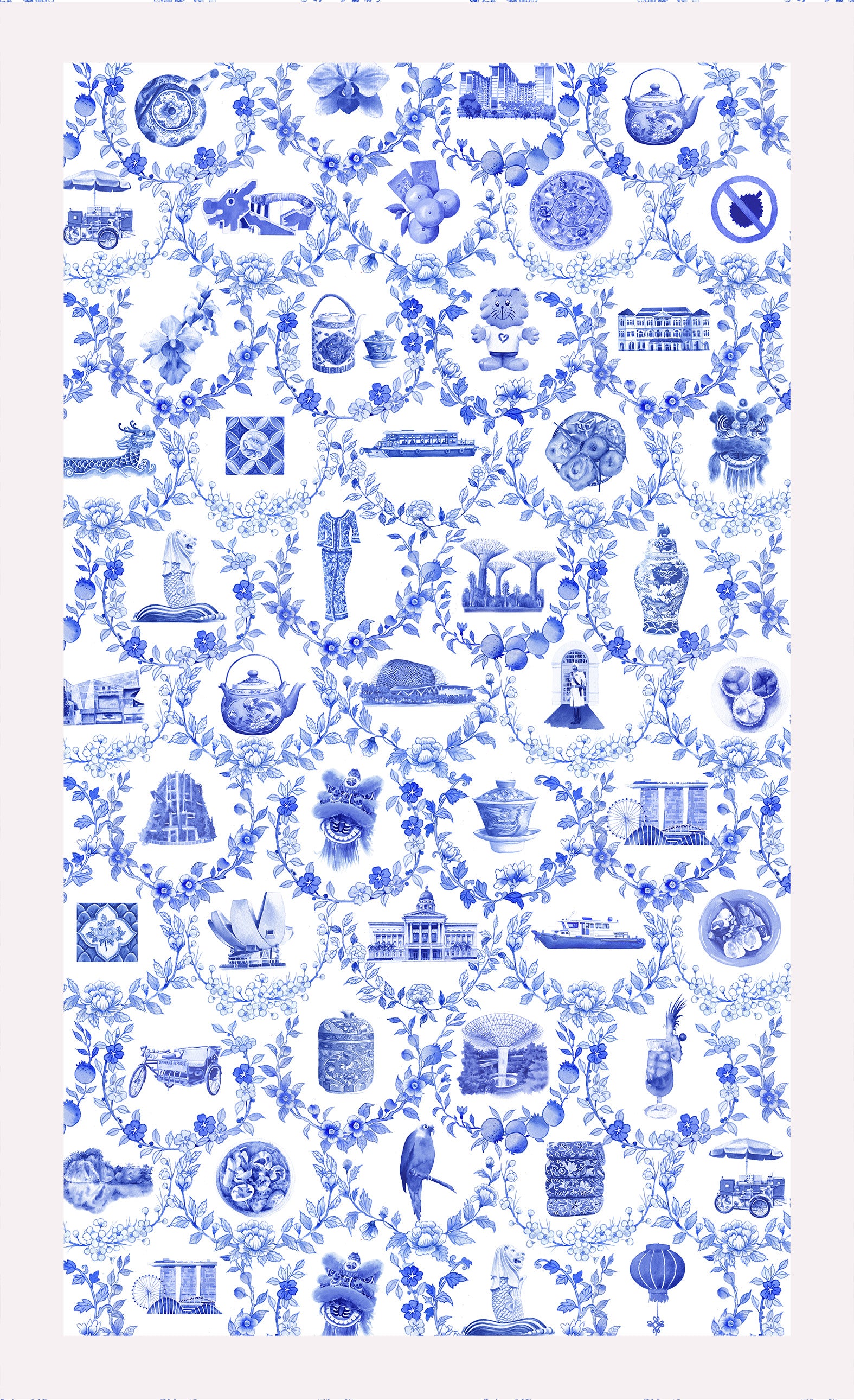 Singapore Icons Tea Towel
