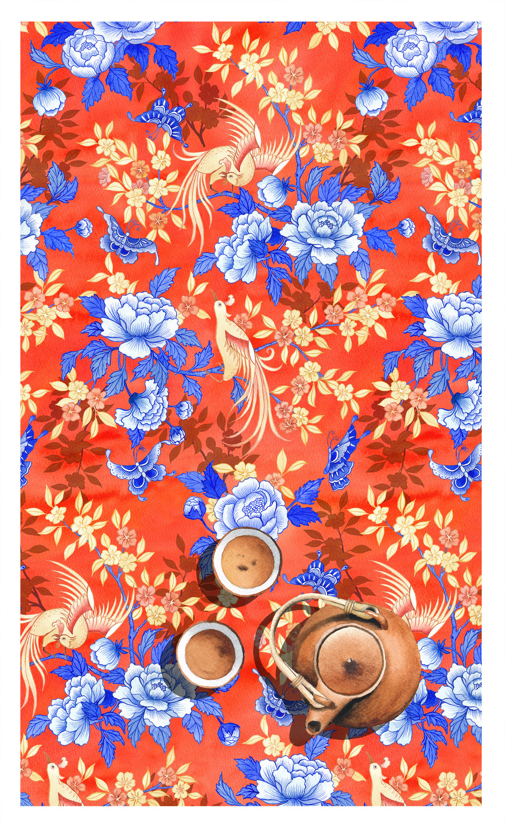 Birds & Butterfly Tea Towel