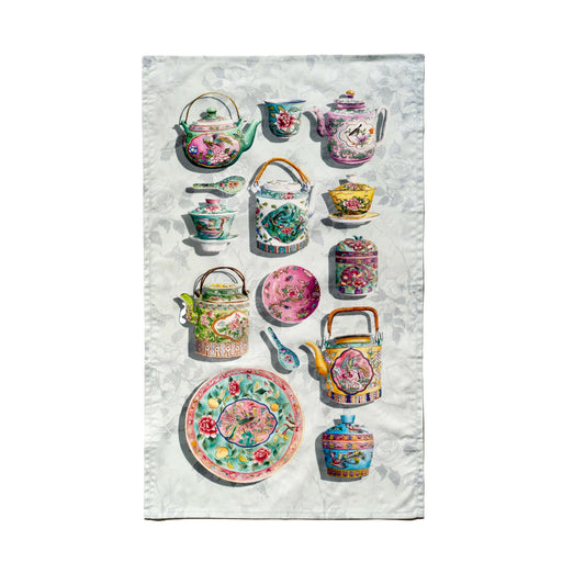 Peranakan Teapots Tea Towel