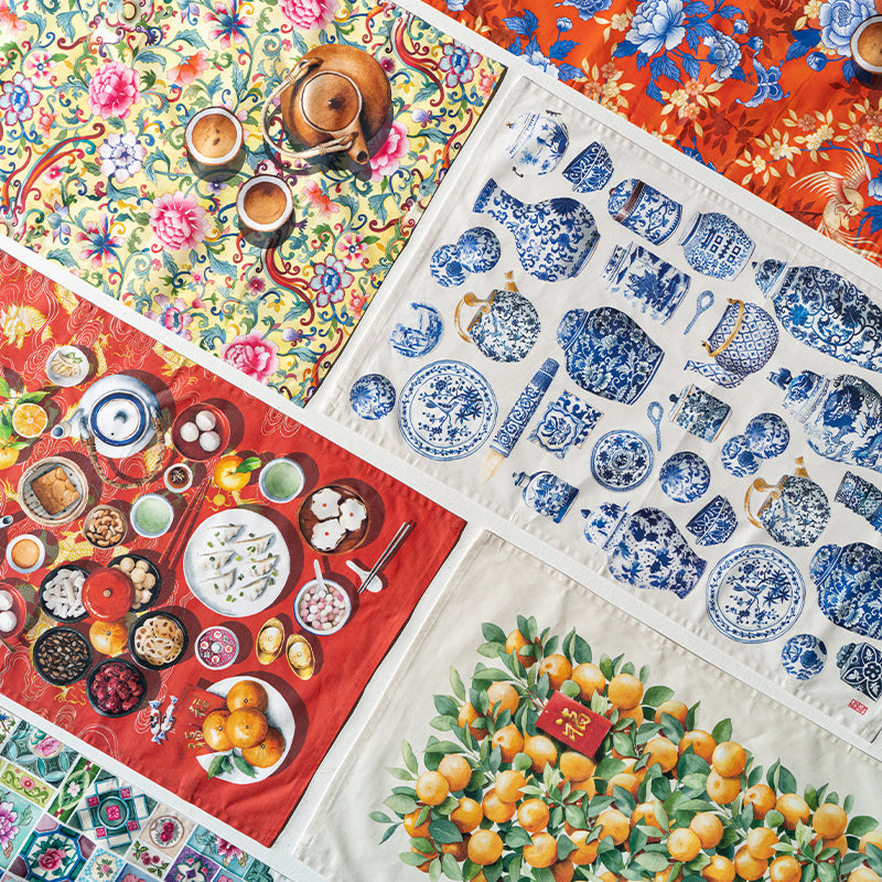 Blue Porcelain Tea Towel