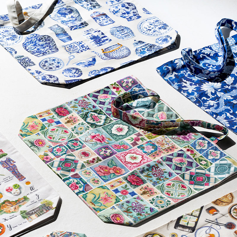 Blue Porcelain Tote Bag